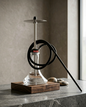 Supreme Shisha | Glass & Chrome Hookah with Black Silicone Hose